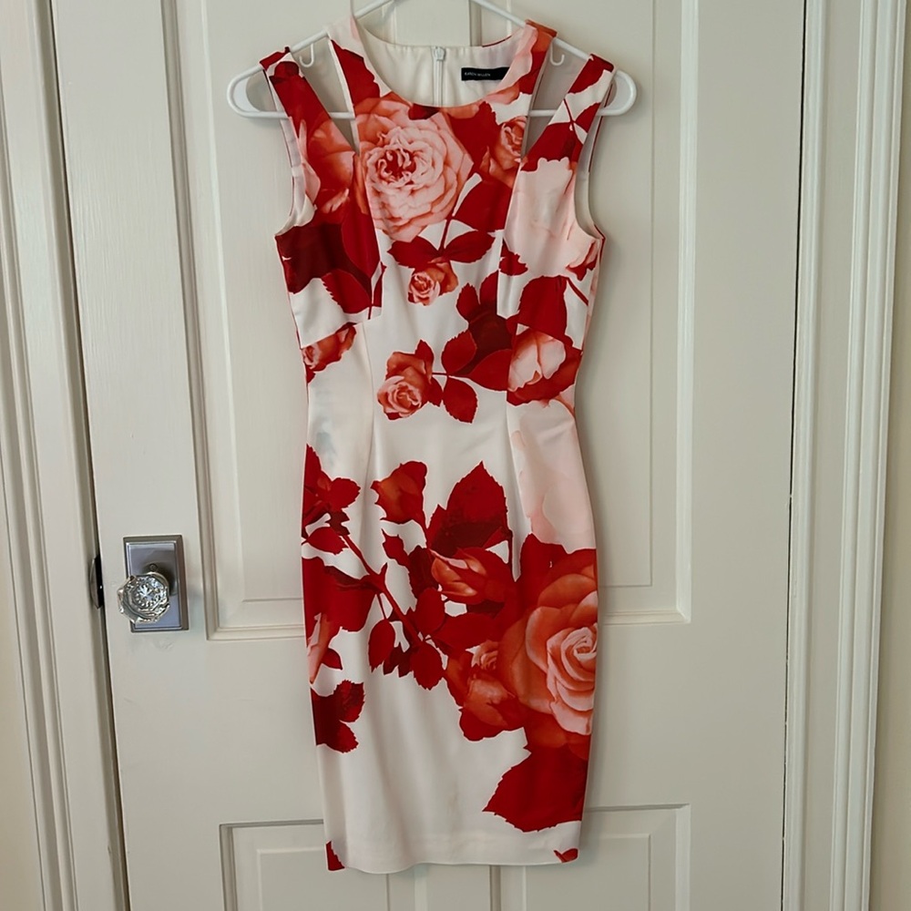 Karen Millen Floral Print Sleeveless Sheath Dress, size US 4